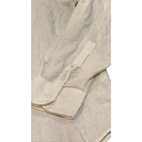 Murano Baird McNutt Linen Linen Button-Front Shirt size L - Picture 7 of 10